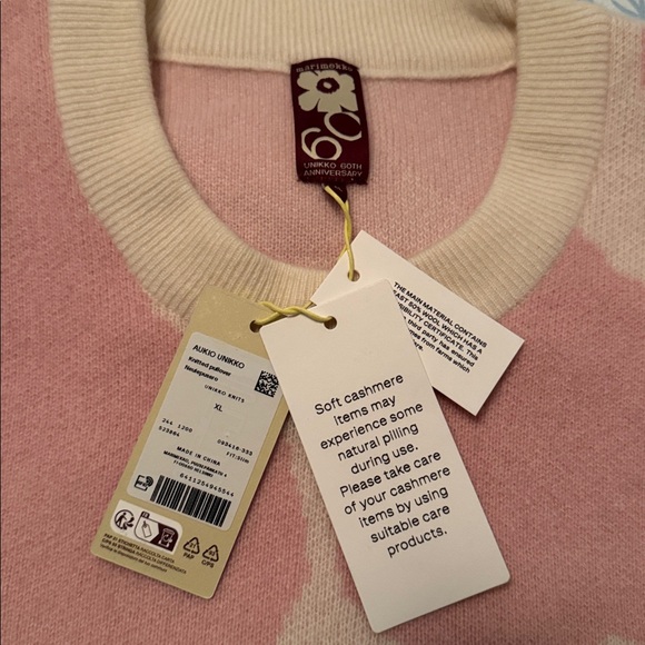 Marimekko Aukio Unikko Cashmere Pullover Sweater - Size XL - Picture 7 of 9